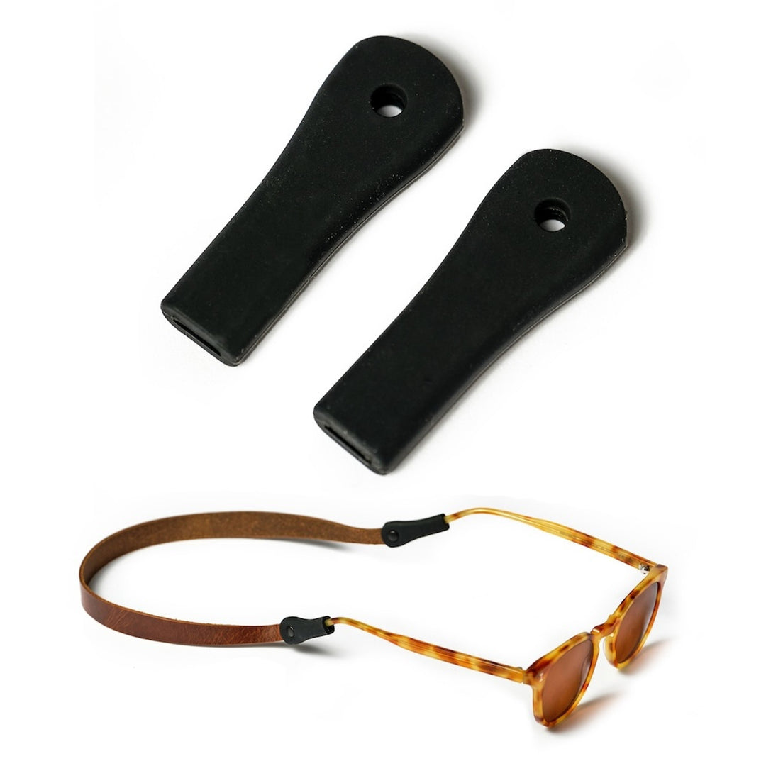 Rubber End Attachment for Leather Sunglass Straps, Croakies (2 pc set)